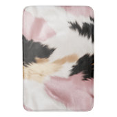 Tapis De Bain Blanc rose Or Noir Vachette Animal (devant Vertical)