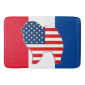 Tapis De Bain BLANC ROUGE ET mat de caisse/bain (Devant)