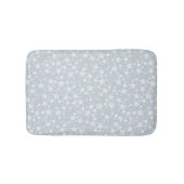Tapis De Bain Blanc sur Dusty Blue | Motif d'étoiles d'impressio (Devant)