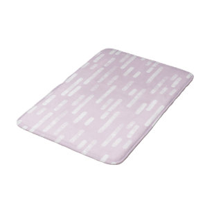Tapis De Bain Blanc sur Dusty rose arrondi lignes Motif