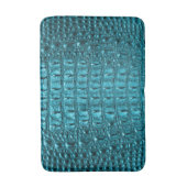 Tapis De Bain blanc turquoise bleu aqua imprimé (Devant (Vertical))