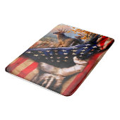 Tapis De Bain Blanche Drapeau Américain De Cerf, (Angle)