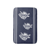 Tapis De Bain Blancs nautiques sur la côte côtière des poissons- (Devant (Vertical))