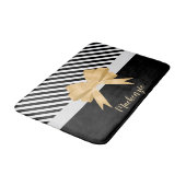 Tapis De Bain Blancs noirs Goldem Bow (Angle)