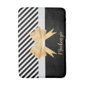 Tapis De Bain Blancs noirs Goldem Bow (Devant (Vertical))