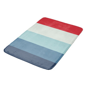 Tapis De Bain Blancs rouges et bleus
