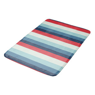 Tapis De Bain Blancs rouges et bleus