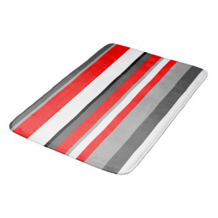 Tapis De Bain Blancs rouges et gris