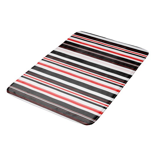 Tapis De Bain Blancs rouges et noirs (Angle)