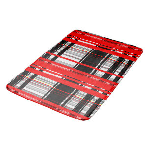 Tapis De Bain Blancs rouges et noirs
