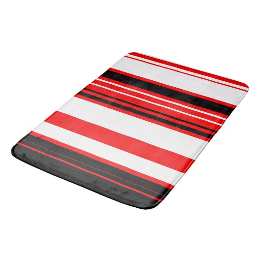 Tapis De Bain Blancs rouges et noirs (Angle)