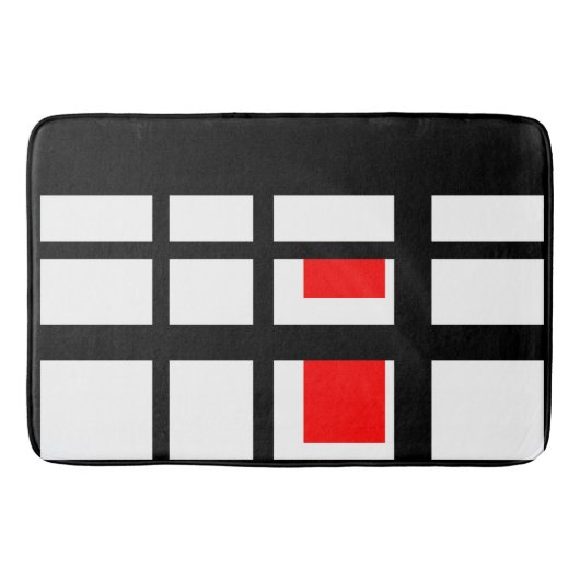 Tapis De Bain Blancs rouges et noirs (Devant)