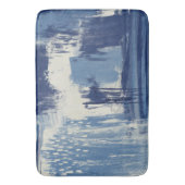 Tapis De Bain Bleu Abstrait et ivoire (devant Vertical)