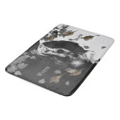 Tapis De Bain Bleu anglais noir et blanc (Angle)