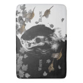 Tapis De Bain Bleu anglais noir et blanc (devant Vertical)
