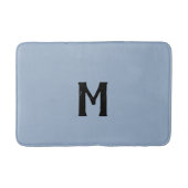Tapis De Bain Bleu ardoise noir monogramme (Devant)