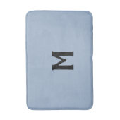 Tapis De Bain Bleu ardoise noir monogramme (Devant (Vertical))