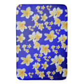 Tapis De Bain bleu, asiatique, jaune, blanc, fleur, brillant, or (devant Vertical)