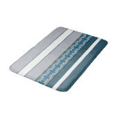 Tapis De Bain Bleu Avec Accents Gris (Angle)
