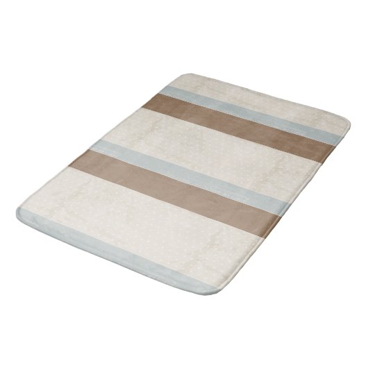 Tapis De Bain Bleu Beige Brown Pois doux Arrière - plan rétro (Angle)