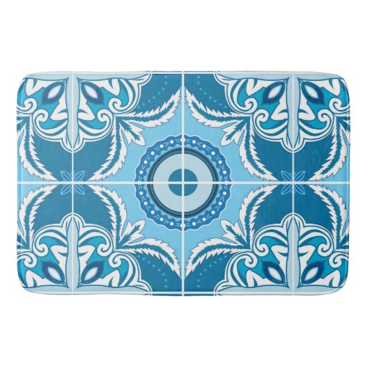 Tapis De Bain 💙 bleu 🤍 blanc (Devant)
