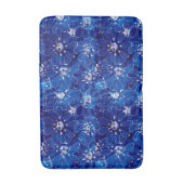 Tapis De Bain Bleu Blanc Abstrait Fleurs florales (Devant (Vertical))