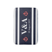 Tapis De Bain Bleu blanc de la marine marine (Devant (Vertical))