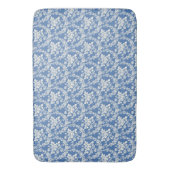 Tapis De Bain Bleu Blanc Floral Motif Botanique Chic (devant Vertical)