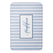Tapis De Bain Bleu Blanc Tickets Agritourisme Monogramme (devant Vertical)