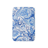 Tapis De Bain Bleu Bleu Blanc Floral Motif Paisley (Devant (Vertical))