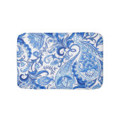 Tapis De Bain Bleu Bleu Blanc Floral Motif Paisley (Devant)