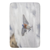 Tapis De Bain Bleu bleu oriental dansant dans la neige (devant Vertical)