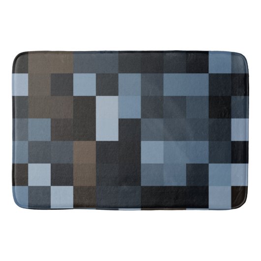Tapis De Bain bleu, brun, tissu, design, plaid, (Devant)