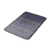 Tapis De Bain Bleu Chic Pailleté Or (Angle)