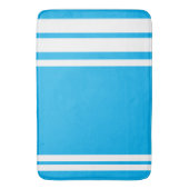 Tapis De Bain Bleu ciel et rayures blanches (devant Vertical)