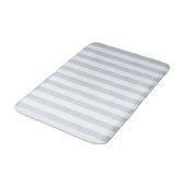 Tapis De Bain Bleu clair blanc côtier rayé scandinave délavé (Angle)
