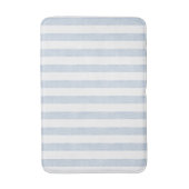Tapis De Bain Bleu clair blanc côtier rayé scandinave délavé (Devant (Vertical))