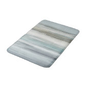 Tapis De Bain Bleu clair sarcelle gris marron rayure abstraite (Angle)