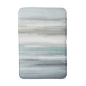 Tapis De Bain Bleu clair sarcelle gris marron rayure abstraite (Devant (Vertical))