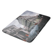 Tapis De Bain Bleu Classic Vintage Car Cityscape (Angle)