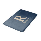 Tapis De Bain Bleu Classique Et Vanille Initial/Premier/Nom De F (Angle)