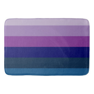 Tapis De Bain Bleu cosmique et rayures violettes