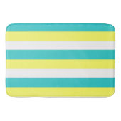 Tapis De Bain Bleu d'Aqua, jaune citron et blanc (Devant)