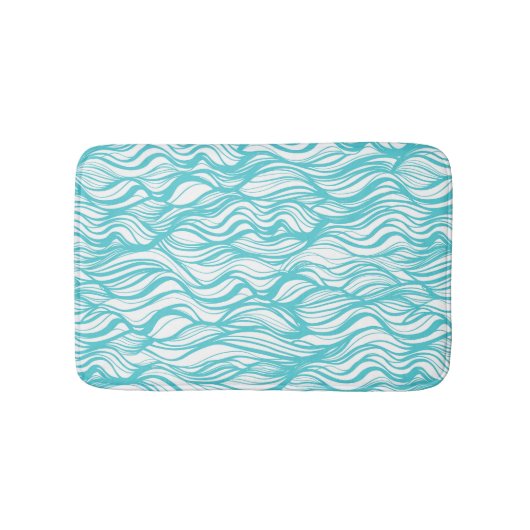 Tapis de bain bleu d'Aqua lunatique de ressacs (Devant)