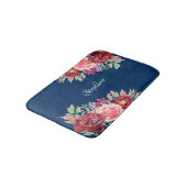 Tapis De Bain Bleu de la marine de Bourgogne (Angle)