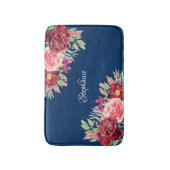 Tapis De Bain Bleu de la marine de Bourgogne (Devant (Vertical))