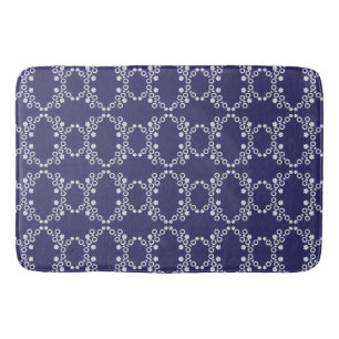 Tapis De Bain Bleu de marine avec mât de bain Motif géométriq