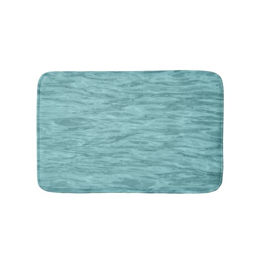 Tapis De Bain Bleu de mer doux Turquoise Aqua Ocean Wave Abstrai (Devant)