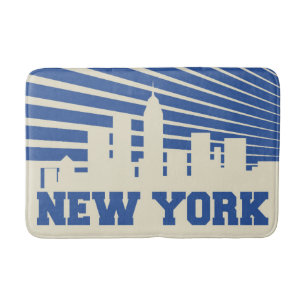 Tapis De Bain Bleu de New York City