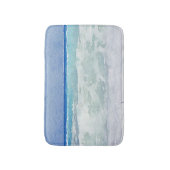 Tapis De Bain Bleu de paysage marin et aquarelle d'Aqua (Devant (Vertical))
